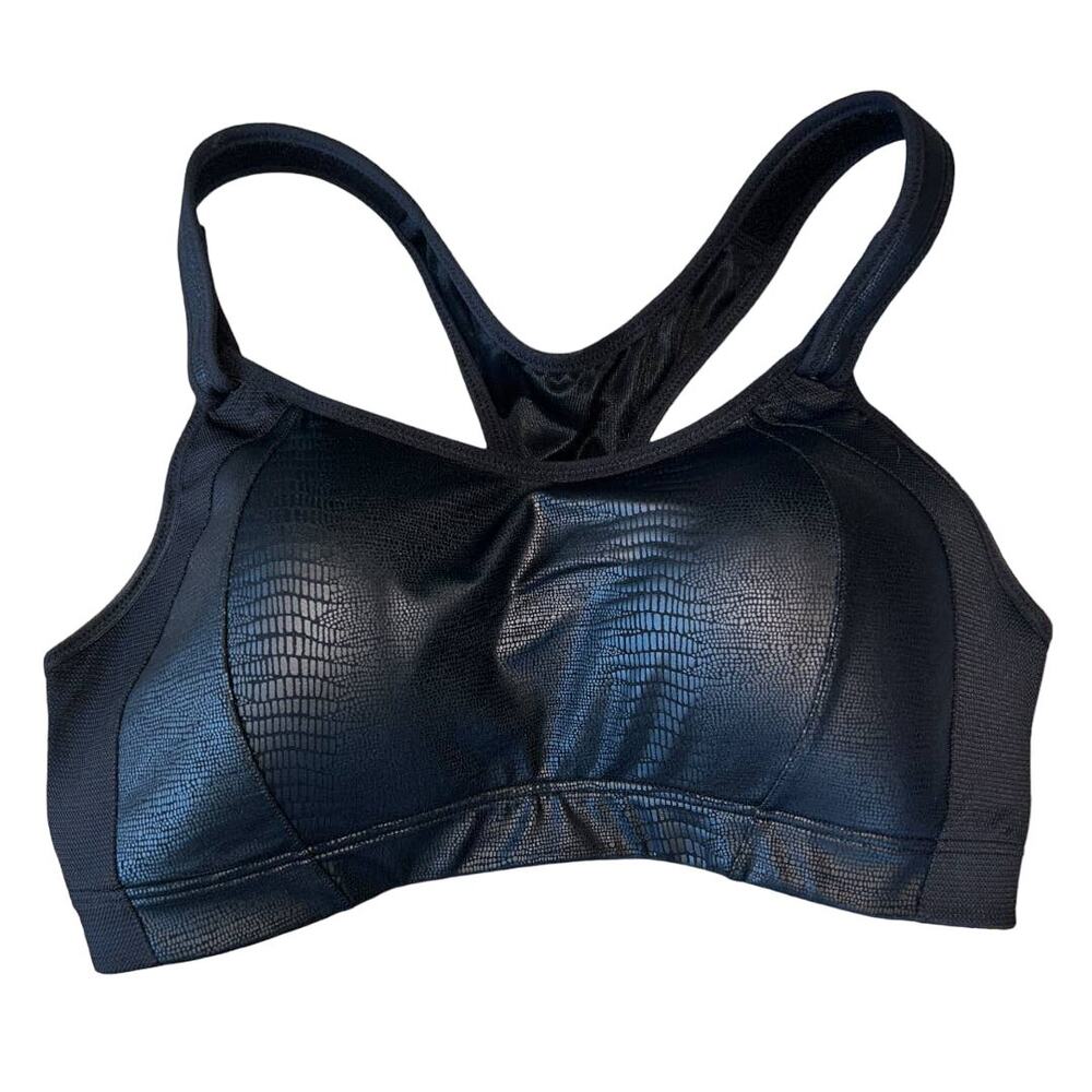 EUC Syrokan Racerback Open Back Sports Bra Black Women's Size 36DD